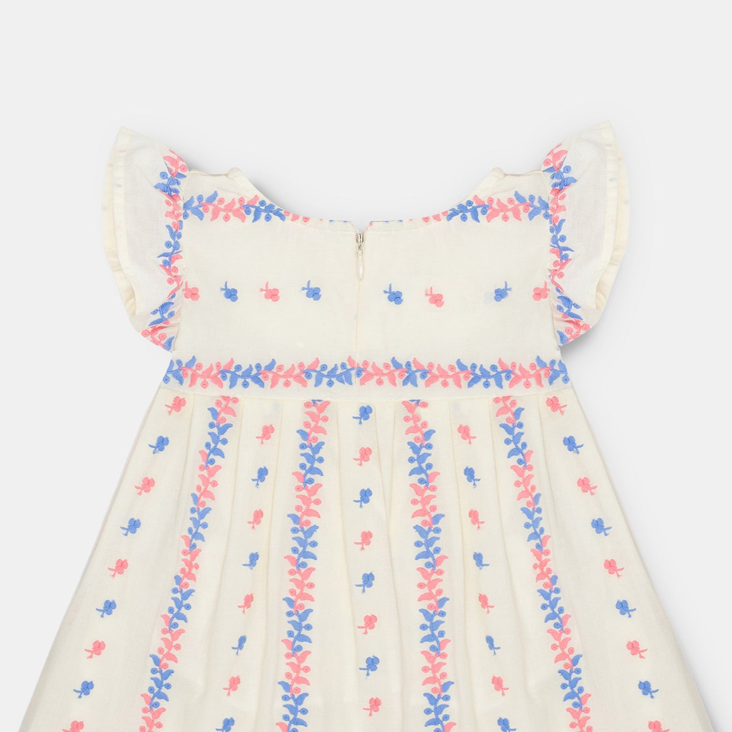 Flutter Sleeve Dress - PINK BLUE