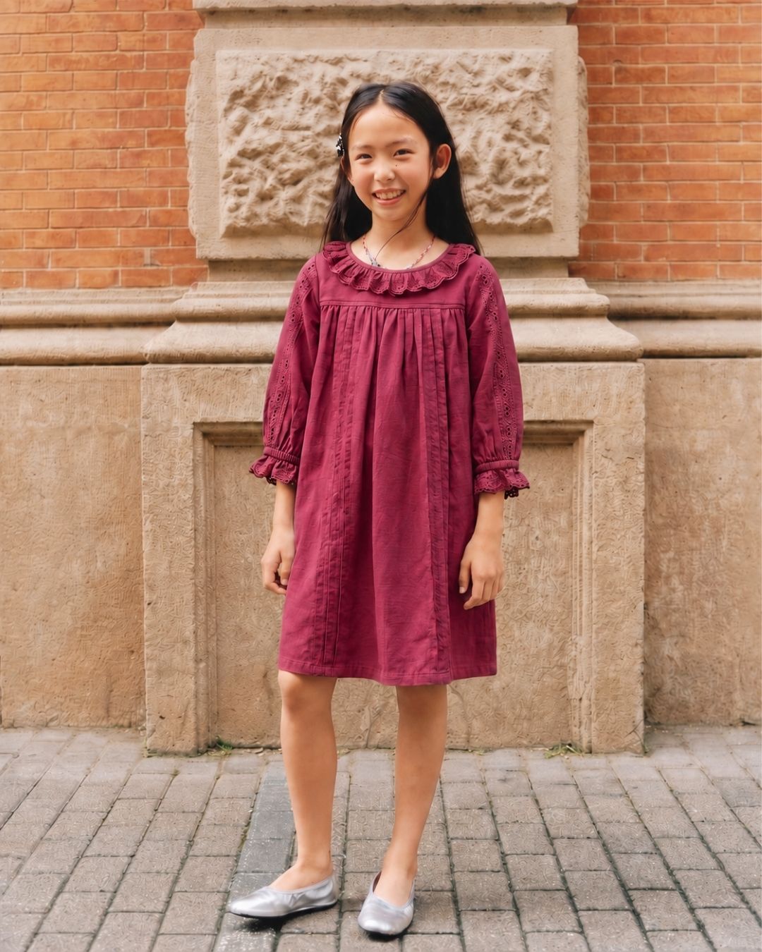 Pintuck lace frock