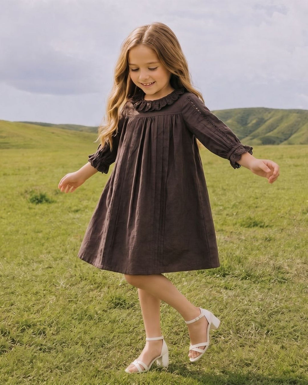 Pintuck lace frock