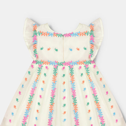 Flutter Sleeve Dress - MULTICOLORED