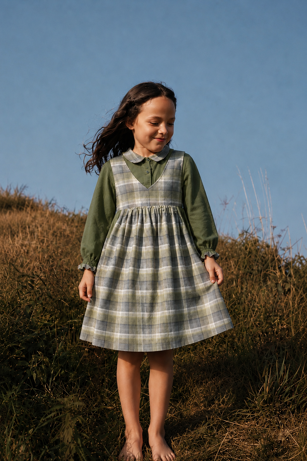 Vintage Check Pinafore