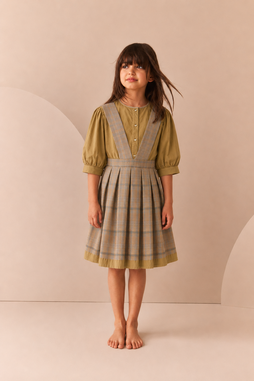 Cordy Check Pinafore