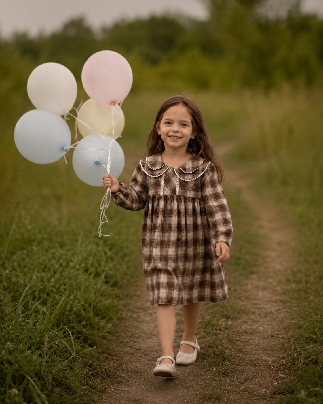 Double collar plaid frock