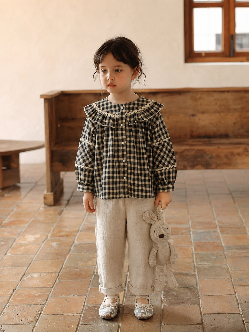 Lacy Check Top