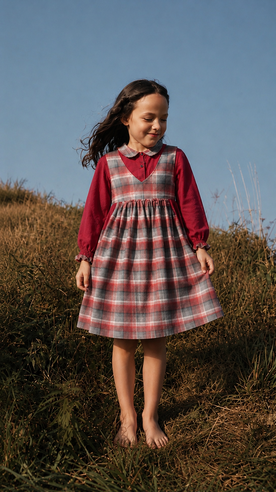 Vintage Check Pinafore