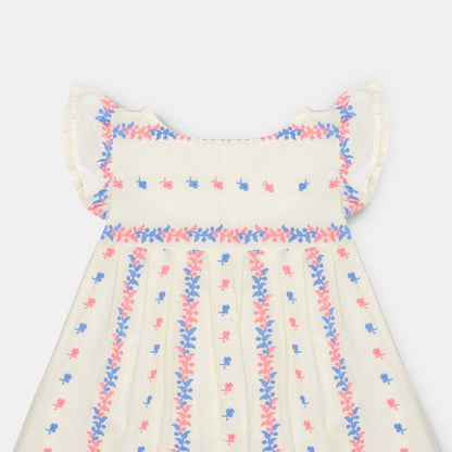 Flutter Sleeve Dress - PINK BLUE