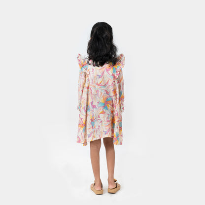 Multicolored Floral Gathered Frock