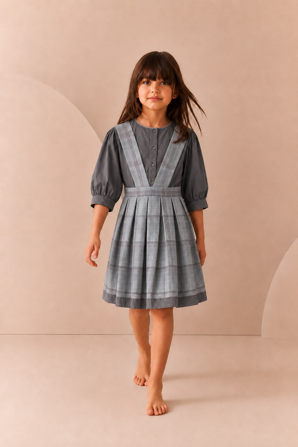 Cordy Check Pinafore